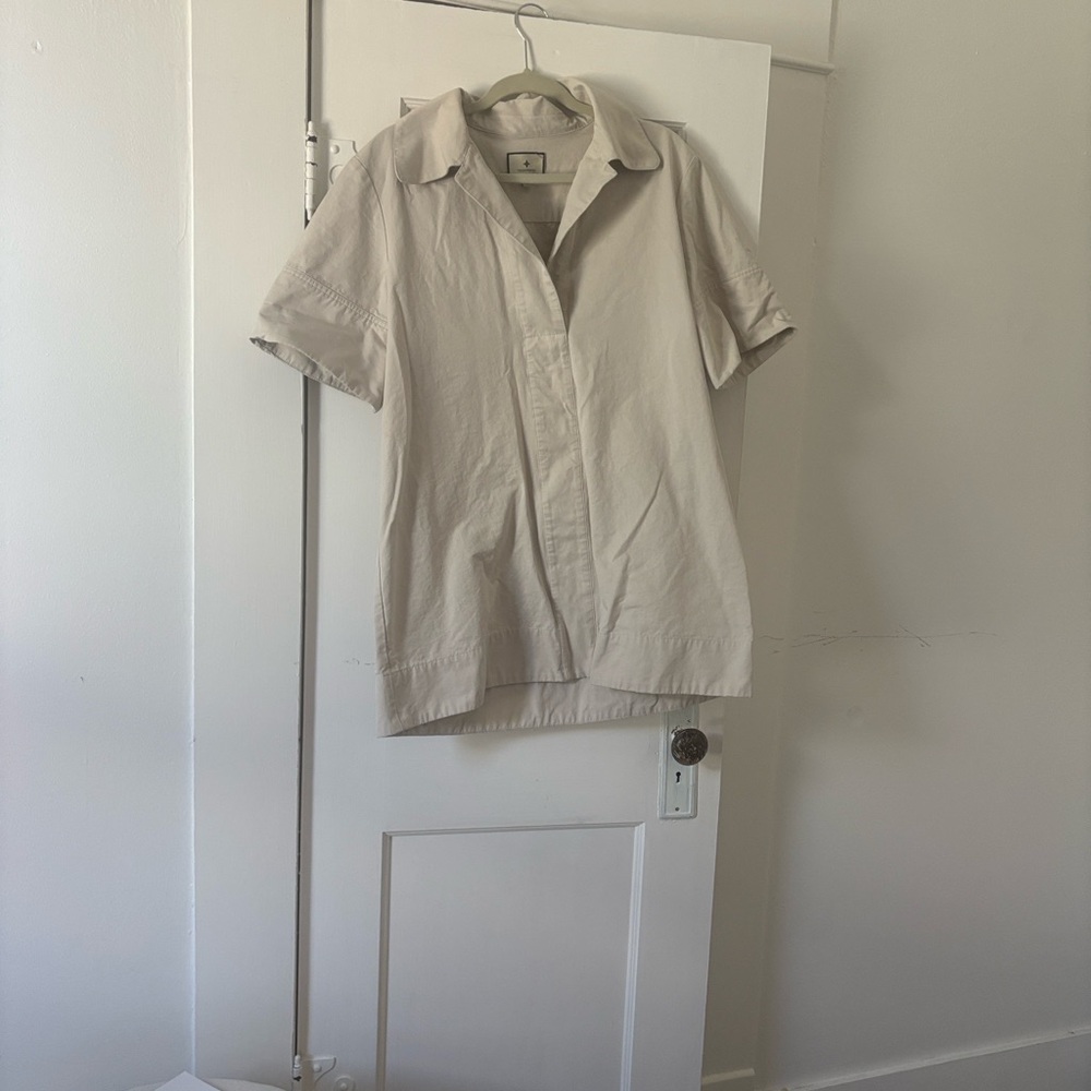 Tuckernuck Cream Collared Short-Sleeve Mini Shift Dress - Picture 4 of 5